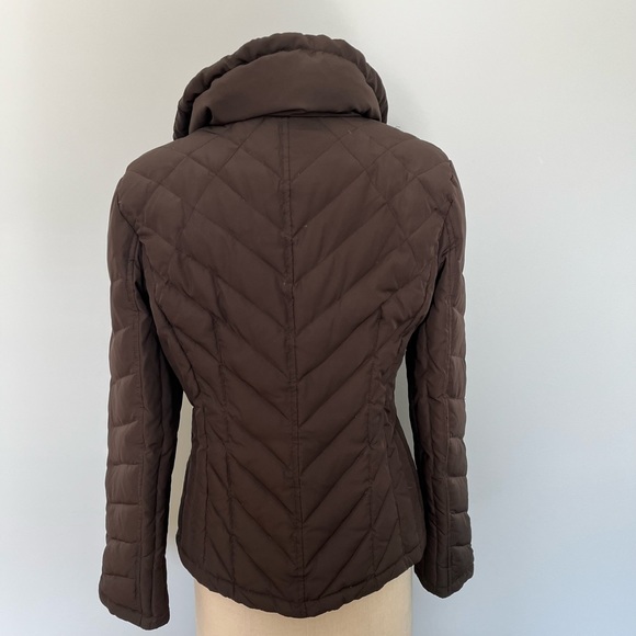 ❌SOLD❌ Nine West Down Jacket, Chocolate Brown & Silver Hardware, Small - Picture 3 of 3